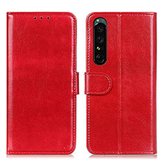 Coque Portefeuille Livre Cuir Etui Clapet M07L pour Sony Xperia 1 IV SO-51C Rouge