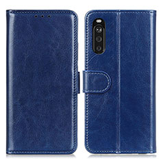 Coque Portefeuille Livre Cuir Etui Clapet M07L pour Sony Xperia 10 III SO-52B Bleu