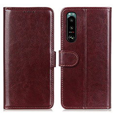 Coque Portefeuille Livre Cuir Etui Clapet M07L pour Sony Xperia 5 III Marron