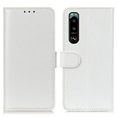 Coque Portefeuille Livre Cuir Etui Clapet M07L pour Sony Xperia 5 III SO-53B Blanc