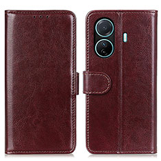 Coque Portefeuille Livre Cuir Etui Clapet M07L pour Vivo T1 5G Marron