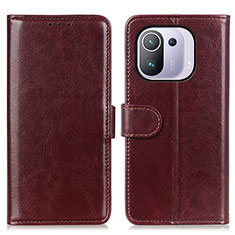 Coque Portefeuille Livre Cuir Etui Clapet M07L pour Xiaomi Mi 11 Pro 5G Marron