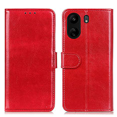 Coque Portefeuille Livre Cuir Etui Clapet M07L pour Xiaomi Poco C65 Rouge