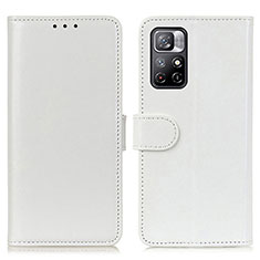 Coque Portefeuille Livre Cuir Etui Clapet M07L pour Xiaomi Poco M4 Pro 5G Blanc