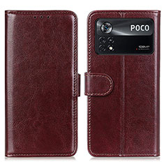 Coque Portefeuille Livre Cuir Etui Clapet M07L pour Xiaomi Poco X4 Pro 5G Marron