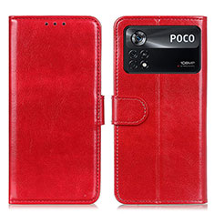 Coque Portefeuille Livre Cuir Etui Clapet M07L pour Xiaomi Poco X4 Pro 5G Rouge