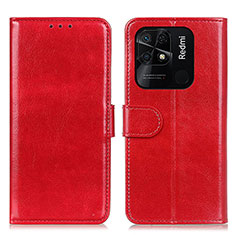 Coque Portefeuille Livre Cuir Etui Clapet M07L pour Xiaomi Redmi 10 Power Rouge