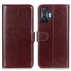 Coque Portefeuille Livre Cuir Etui Clapet M07L pour Xiaomi Redmi K50 Gaming AMG F1 5G Marron