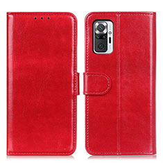 Coque Portefeuille Livre Cuir Etui Clapet M07L pour Xiaomi Redmi Note 10 Pro 4G Rouge
