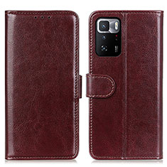 Coque Portefeuille Livre Cuir Etui Clapet M07L pour Xiaomi Redmi Note 10 Pro 5G Marron