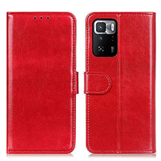 Coque Portefeuille Livre Cuir Etui Clapet M07L pour Xiaomi Redmi Note 10 Pro 5G Rouge