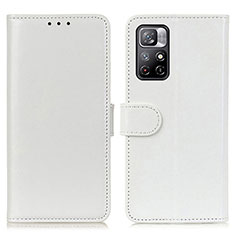 Coque Portefeuille Livre Cuir Etui Clapet M07L pour Xiaomi Redmi Note 11 5G Blanc