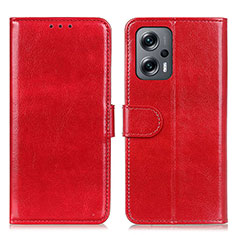 Coque Portefeuille Livre Cuir Etui Clapet M07L pour Xiaomi Redmi Note 11T Pro+ Plus 5G Rouge