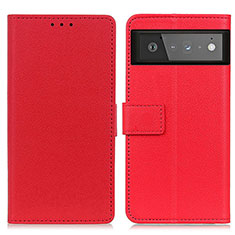 Coque Portefeuille Livre Cuir Etui Clapet M08L pour Google Pixel 6 5G Rouge