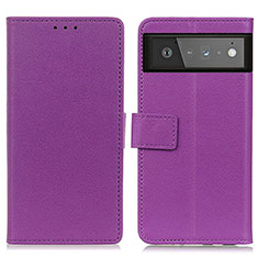 Coque Portefeuille Livre Cuir Etui Clapet M08L pour Google Pixel 6 5G Violet