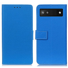 Coque Portefeuille Livre Cuir Etui Clapet M08L pour Google Pixel 6a 5G Bleu