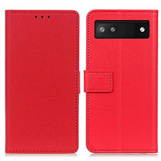 Coque Portefeuille Livre Cuir Etui Clapet M08L pour Google Pixel 6a 5G Rouge