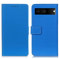 Coque Portefeuille Livre Cuir Etui Clapet M08L pour Google Pixel 7 5G Bleu