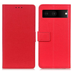 Coque Portefeuille Livre Cuir Etui Clapet M08L pour Google Pixel 7 5G Rouge