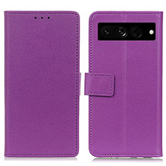 Coque Portefeuille Livre Cuir Etui Clapet M08L pour Google Pixel 7 Pro 5G Violet