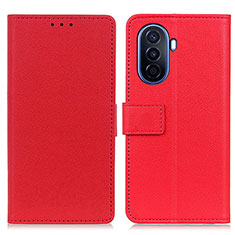 Coque Portefeuille Livre Cuir Etui Clapet M08L pour Huawei Enjoy 50 Rouge