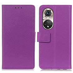 Coque Portefeuille Livre Cuir Etui Clapet M08L pour Huawei Honor 50 Pro 5G Violet