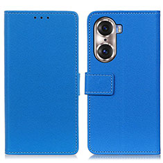 Coque Portefeuille Livre Cuir Etui Clapet M08L pour Huawei Honor 60 Pro 5G Bleu