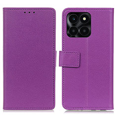 Coque Portefeuille Livre Cuir Etui Clapet M08L pour Huawei Honor X6a Violet