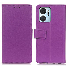 Coque Portefeuille Livre Cuir Etui Clapet M08L pour Huawei Honor X7a Violet