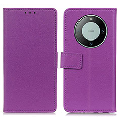 Coque Portefeuille Livre Cuir Etui Clapet M08L pour Huawei Mate 60 Pro+ Plus Violet