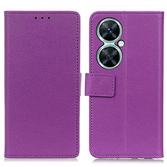 Coque Portefeuille Livre Cuir Etui Clapet M08L pour Huawei Nova 11i Violet