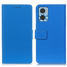 Coque Portefeuille Livre Cuir Etui Clapet M08L pour Motorola Moto E22 Bleu