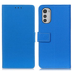 Coque Portefeuille Livre Cuir Etui Clapet M08L pour Motorola Moto E32 Bleu
