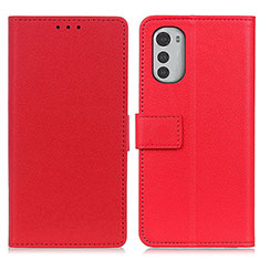 Coque Portefeuille Livre Cuir Etui Clapet M08L pour Motorola Moto E32 Rouge
