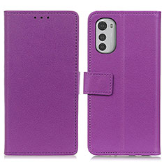 Coque Portefeuille Livre Cuir Etui Clapet M08L pour Motorola Moto E32 Violet