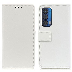 Coque Portefeuille Livre Cuir Etui Clapet M08L pour Motorola Moto Edge (2021) 5G Blanc