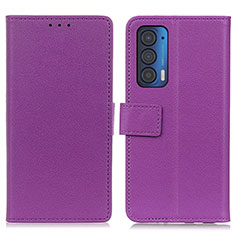 Coque Portefeuille Livre Cuir Etui Clapet M08L pour Motorola Moto Edge (2021) 5G Violet