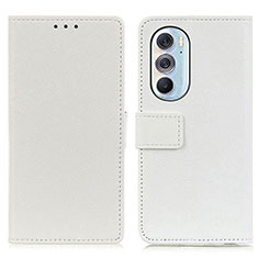 Coque Portefeuille Livre Cuir Etui Clapet M08L pour Motorola Moto Edge 30 Pro 5G Blanc