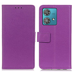 Coque Portefeuille Livre Cuir Etui Clapet M08L pour Motorola Moto Edge 40 Neo 5G Violet