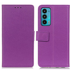 Coque Portefeuille Livre Cuir Etui Clapet M08L pour Motorola Moto Edge Lite 5G Violet