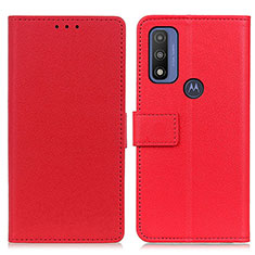 Coque Portefeuille Livre Cuir Etui Clapet M08L pour Motorola Moto G Pure Rouge