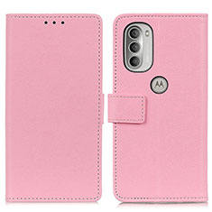 Coque Portefeuille Livre Cuir Etui Clapet M08L pour Motorola Moto G51 5G Rose