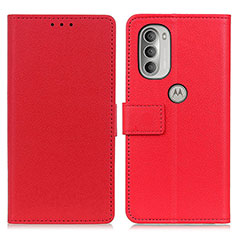 Coque Portefeuille Livre Cuir Etui Clapet M08L pour Motorola Moto G51 5G Rouge