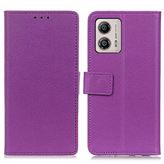 Coque Portefeuille Livre Cuir Etui Clapet M08L pour Motorola Moto G53j 5G Violet