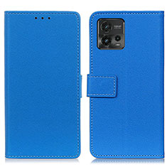 Coque Portefeuille Livre Cuir Etui Clapet M08L pour Motorola Moto G72 Bleu