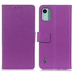 Coque Portefeuille Livre Cuir Etui Clapet M08L pour Nokia C12 Plus Violet