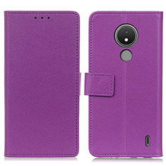 Coque Portefeuille Livre Cuir Etui Clapet M08L pour Nokia C21 Violet