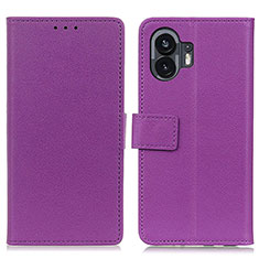 Coque Portefeuille Livre Cuir Etui Clapet M08L pour Nothing Phone 2 Violet