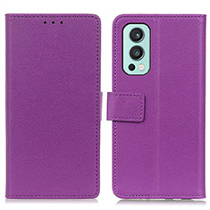 Coque Portefeuille Livre Cuir Etui Clapet M08L pour OnePlus Nord 2 5G Violet