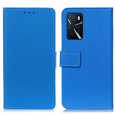 Coque Portefeuille Livre Cuir Etui Clapet M08L pour Oppo A16s Bleu